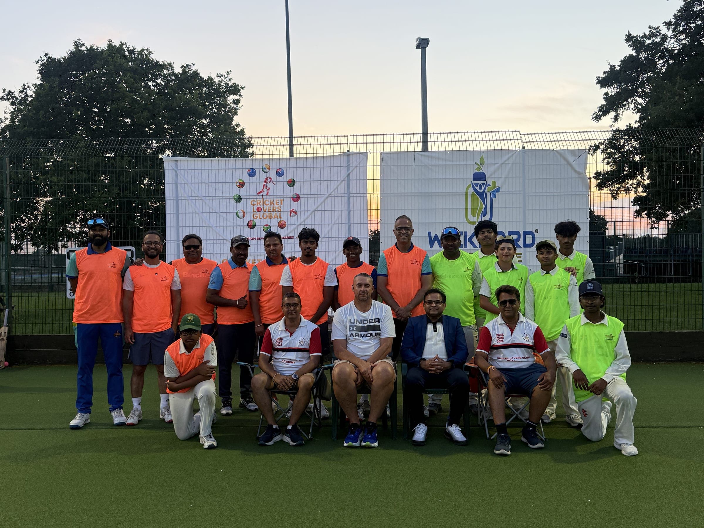 Players and organisers at Cricket Carnival, Chelmer Park, Chelmsford